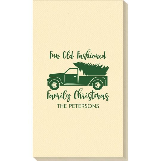 Fun Old Fashion Christmas Linen Like Guest Towels